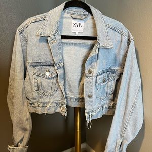Zara crop denim jacket
